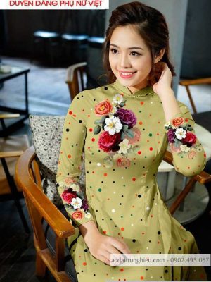 Vải áo dài hoa và chấm bi mới ra AD T7173 40 1590805335 140 vai ao dai vai ao dai dep ad