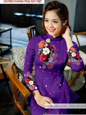 Vải áo dài hoa và chấm bi mới ra AD T7173 37 1590805335 154 vai ao dai vai ao dai dep ad