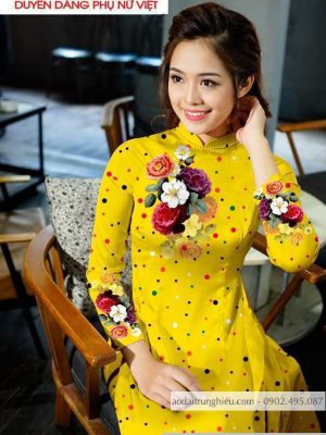 Vải áo dài hoa và chấm bi mới ra AD T7173 38 1590805335 21 vai ao dai vai ao dai dep ad