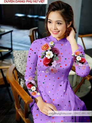 Vải áo dài hoa và chấm bi mới ra AD T7173 39 1590805335 696 vai ao dai vai ao dai dep ad