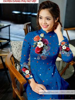 Vải áo dài hoa và chấm bi mới ra AD T7173 46 1590805336 537 vai ao dai vai ao dai dep ad