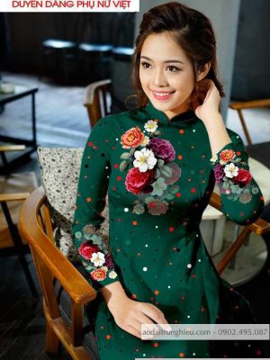Vải áo dài hoa và chấm bi mới ra AD T7173 51 1590805337 119 vai ao dai vai ao dai dep ad