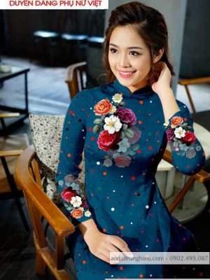 Vải áo dài hoa và chấm bi mới ra AD T7173 49 1590805337 18 vai ao dai vai ao dai dep ad
