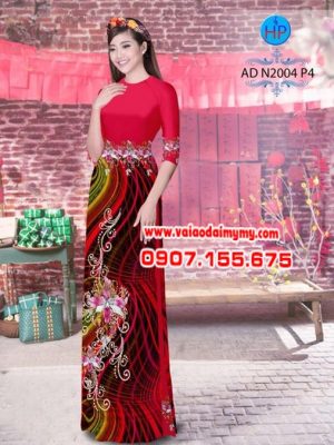 Vải áo dài Hoa in 3D thiết kế 2020 AD N2004