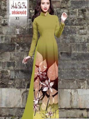 Vải áo dài hình lá kiểu mới AD H102933 32 1591068460 233 vai ao dai vai ao dai dep ad
