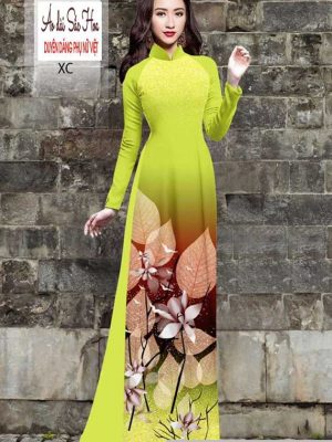 Vải áo dài hình lá kiểu mới AD H102933 42 1591068463 987 vai ao dai vai ao dai dep ad