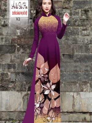 Vải áo dài hình lá kiểu mới AD H102933 52 1591068465 219 vai ao dai vai ao dai dep ad