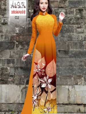 Vải áo dài hình lá kiểu mới AD H102933 54 1591068465 354 vai ao dai vai ao dai dep ad