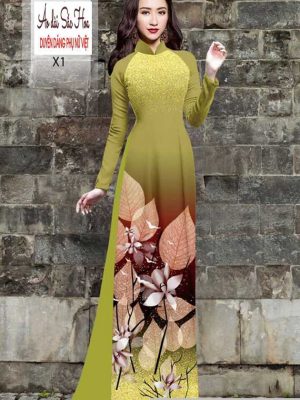 Vải áo dài hình lá kiểu mới AD H102933 55 1591068465 436 vai ao dai vai ao dai dep ad