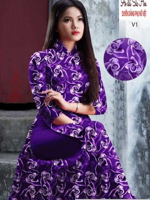 Vải áo dài hoa hồng đều mới ra AD H10504 25 1591068582 577 vai ao dai vai ao dai dep ad