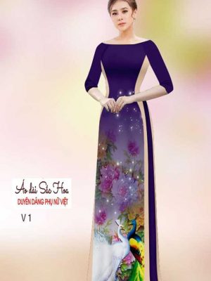 Vải áo dài chim công mới ra AD H14544 31 1591069298 609 vai ao dai vai ao dai dep ad