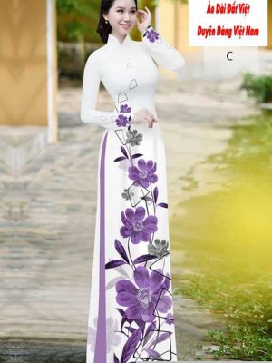 Vải áo dài hoa 3D kiểu mới AD H10605 30 1591150875 791 vai ao dai vai ao dai dep ad