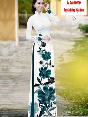 Vải áo dài hoa 3D kiểu mới AD H10605 34 1591150876 286 vai ao dai vai ao dai dep ad