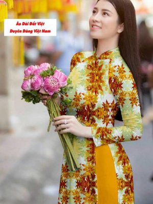 Vải áo dài hoa 3D kiểu mới AD T7191 7 1591151959 400 vai ao dai vai ao dai dep ad