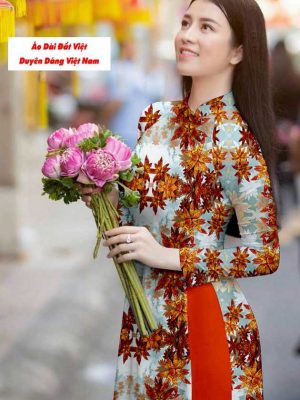 Vải áo dài hoa 3D kiểu mới AD T7191 6 1591151959 990 vai ao dai vai ao dai dep ad