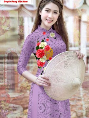 Vải áo dài hoa văn và hoa kiểu mới AD T7188 21 1591152202 270 vai ao dai vai ao dai dep ad