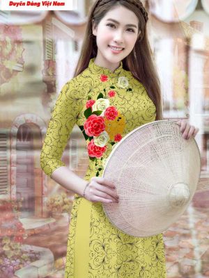 Vải áo dài hoa văn và hoa kiểu mới AD T7188 23 1591152202 303 vai ao dai vai ao dai dep ad