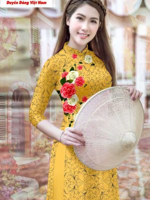Vải áo dài hoa văn và hoa kiểu mới AD T7188 20 1591152202 899 vai ao dai vai ao dai dep ad