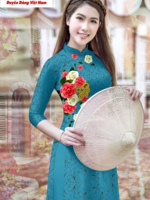 Vải áo dài hoa văn và hoa kiểu mới AD T7188 27 1591152203 654 vai ao dai vai ao dai dep ad