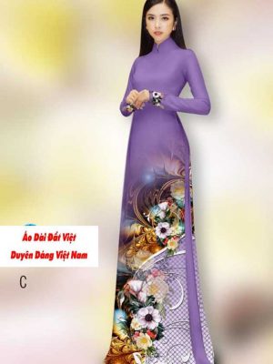 Vải áo dài hoa 3D mới ra AD H14494 34 1591240226 196 vai ao dai vai ao dai dep ad