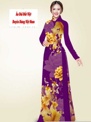 Vải áo dài hoa sen vàng mới ra AD T7548 35 1591240940 241 vai ao dai vai ao dai dep ad