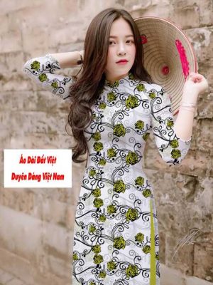 Vải áo dài hoa hồng đều kiểu mới AD T7542 11 1591241419 36 vai ao dai vai ao dai dep ad
