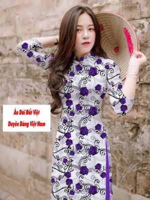 Vải áo dài hoa hồng đều kiểu mới AD T7542 13 1591241419 840 vai ao dai vai ao dai dep ad