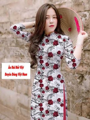 Vải áo dài hoa hồng đều kiểu mới AD T7542 17 1591241421 586 vai ao dai vai ao dai dep ad