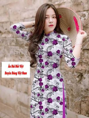 Vải áo dài hoa hồng đều kiểu mới AD T7542 15 1591241421 82 vai ao dai vai ao dai dep ad
