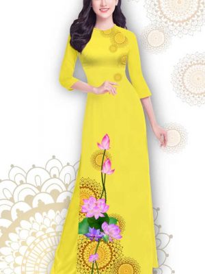 Vải áo dài hoa sen thiết kế 2020 AD T7539 24 1591241544 458 vai ao dai vai ao dai dep ad