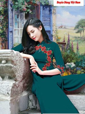 Vải áo dài hoa hồng kiểu mới AD T7197 23 1591241900 42 vai ao dai vai ao dai dep ad