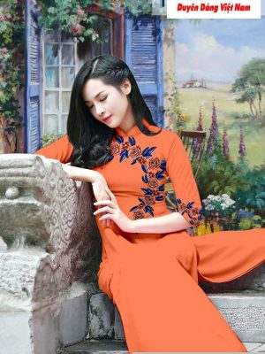 Vải áo dài hoa hồng kiểu mới AD T7197 19 1591241900 556 vai ao dai vai ao dai dep ad