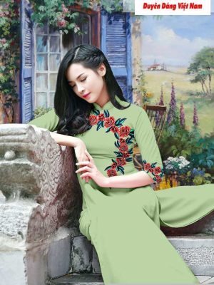 Vải áo dài hoa hồng kiểu mới AD T7197 22 1591241900 803 vai ao dai vai ao dai dep ad
