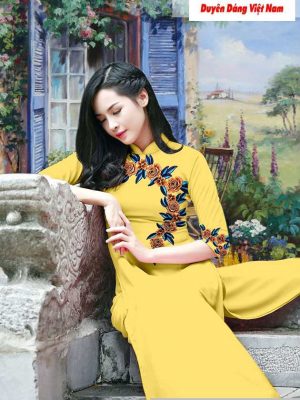 Vải áo dài hoa hồng kiểu mới AD T7197 25 1591241901 664 vai ao dai vai ao dai dep ad