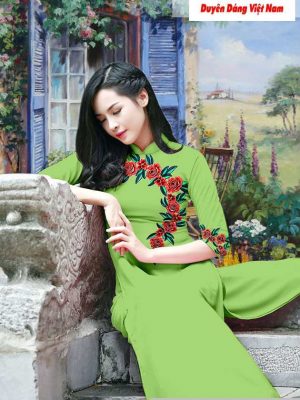 Vải áo dài hoa hồng kiểu mới AD T7197 26 1591241901 763 vai ao dai vai ao dai dep ad