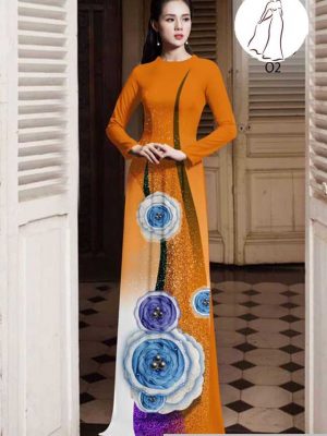 Vải áo dài hoa 3D thiết kế 2020 AD H10575 24 1591418434 390 vai ao dai vai ao dai dep ad