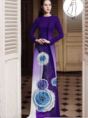 Vải áo dài hoa 3D thiết kế 2020 AD H10575 26 1591418434 565 vai ao dai vai ao dai dep ad