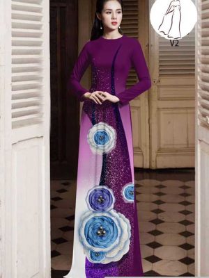 Vải áo dài hoa 3D thiết kế 2020 AD H10575 23 1591418434 612 vai ao dai vai ao dai dep ad