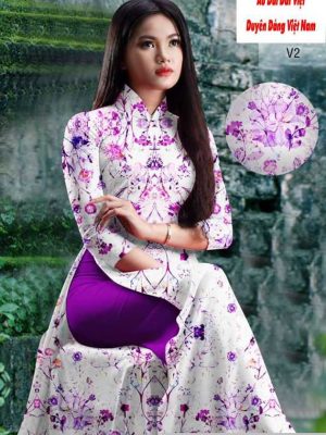 Vải áo dài hoa đều mới ra AD H10366 20 1591590312 511 vai ao dai vai ao dai dep ad