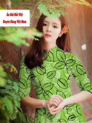 Vải áo dài hình lá đều kiểu mới AD M7438 19 1591592109 214 vai ao dai vai ao dai dep ad
