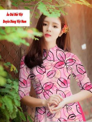 Vải áo dài hình lá đều kiểu mới AD M7438 17 1591592109 7 vai ao dai vai ao dai dep ad