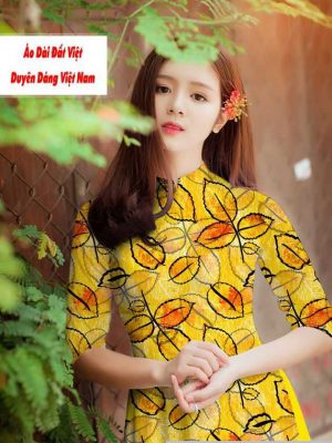Vải áo dài hình lá đều kiểu mới AD M7438 15 1591592109 918 vai ao dai vai ao dai dep ad
