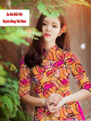 Vải áo dài hình lá đều kiểu mới AD M7438 23 1591592110 687 vai ao dai vai ao dai dep ad