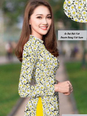 Vải áo dài hoa cúc đều mới ra AD T7215 16 1591762955 28 vai ao dai vai ao dai dep ad