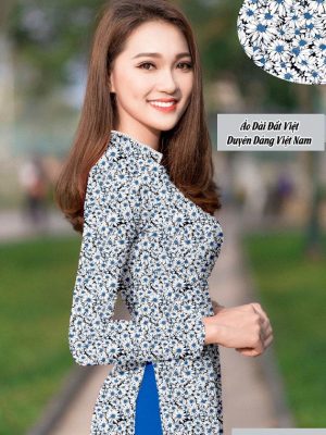 Vải áo dài hoa cúc đều mới ra AD T7215 22 1591762956 416 vai ao dai vai ao dai dep ad