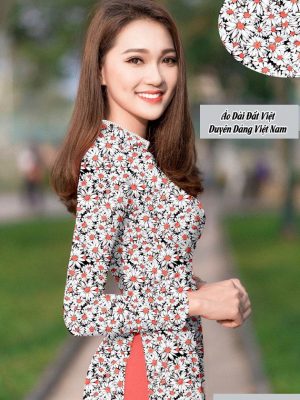 Vải áo dài hoa cúc đều mới ra AD T7215 21 1591762956 451 vai ao dai vai ao dai dep ad