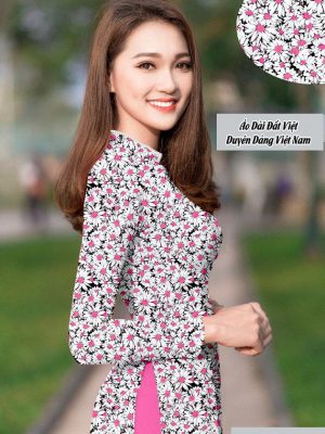 Vải áo dài hoa cúc đều mới ra AD T7215 27 1591762957 611 vai ao dai vai ao dai dep ad