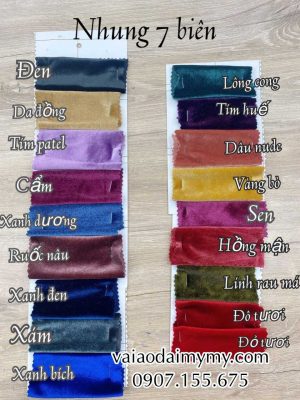 Áo dài nhung màu đỏ tươi thêu hoa eo 7 bang mau vai ao dai nhung