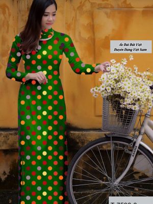 Vải áo dài chấm bi thiết kế 2020 AD T7596 35 vai ao dai cham bi cuc hot 1929282