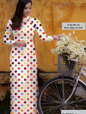 Vải áo dài chấm bi thiết kế 2020 AD T7596 23 vai ao dai cham bi da dang 22921